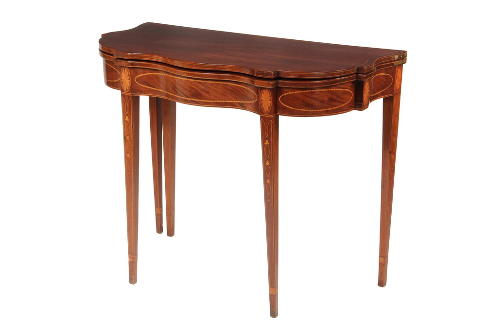 Appraisal: CARD TABLE - Fine Hepplewhite Mahogany Fancy Inlaid Card Table