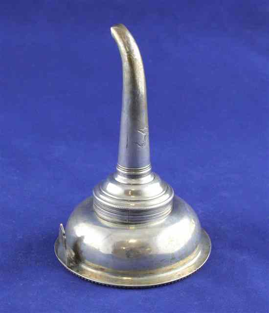 Appraisal: A George III silver wine funnel by Hester Bateman with