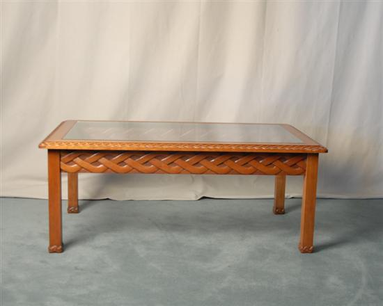 Appraisal: A Carved Frame Coffee Table having a glass top with