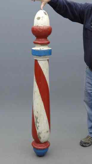 Appraisal: Early painted barber pole '' Ht