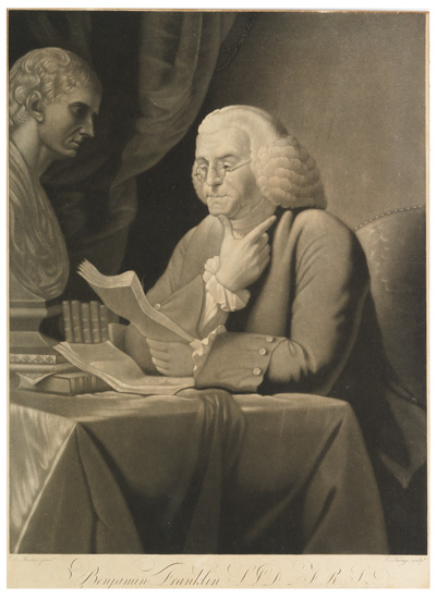 Appraisal: FRANKLIN BENJAMIN Savage Edward engraver after David Martin Benjamin Franklin