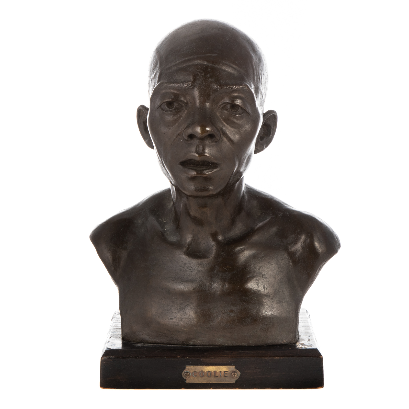 Appraisal: ALICIA S SCHWEIZER COOLIE BRONZE BUST American - signed Alicia