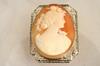 Appraisal: BROOCH - Oval shell cameo with female portrait in K