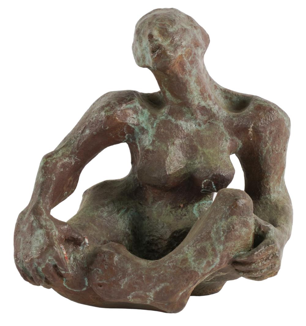 Appraisal: BARBARA BERETICH - SEATED NUDEpatinated bronze unsigned Provenance The Estate