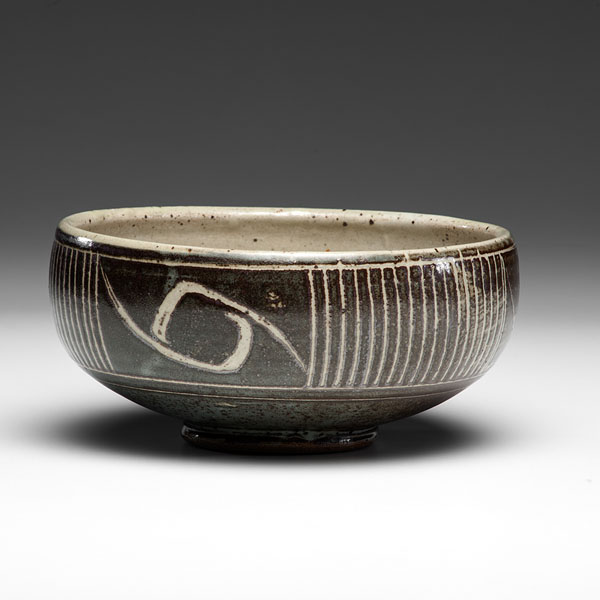 Appraisal: Bowl with Incised Decoration ca Stoneware ht dia in Artist