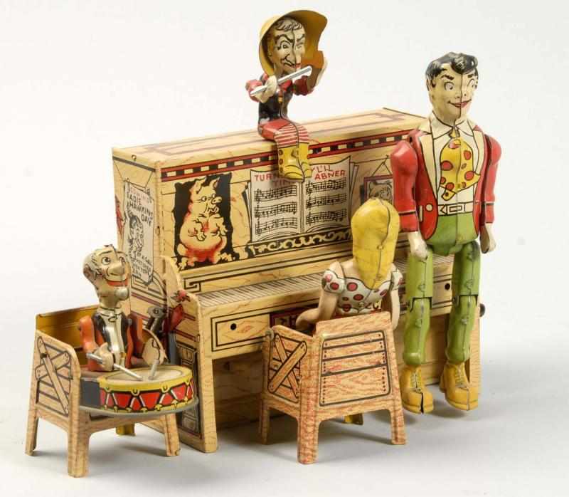 Appraisal: Tin Litho Unique Art L'il Abner Band Wind-Up Toy Description