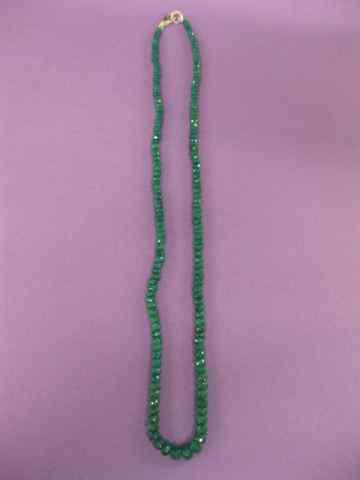 Appraisal: Emerald Necklace faceted gem beads totaling carats '' long