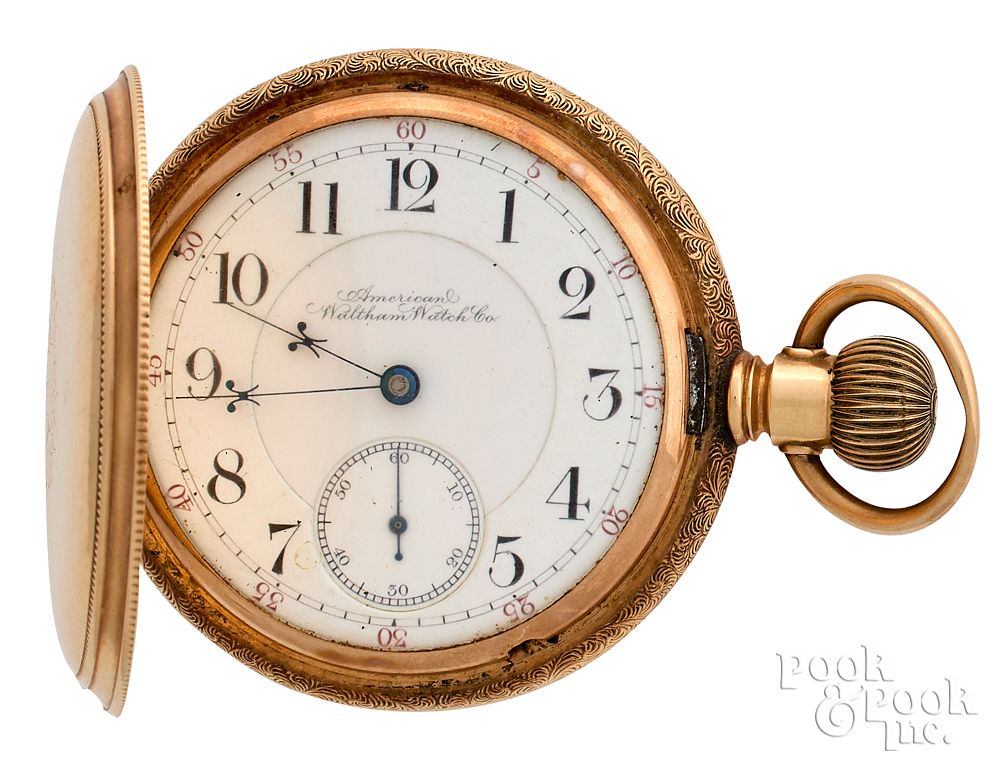 Appraisal: Waltham Vanguard K gold pocket watch Waltham Vanguard K gold