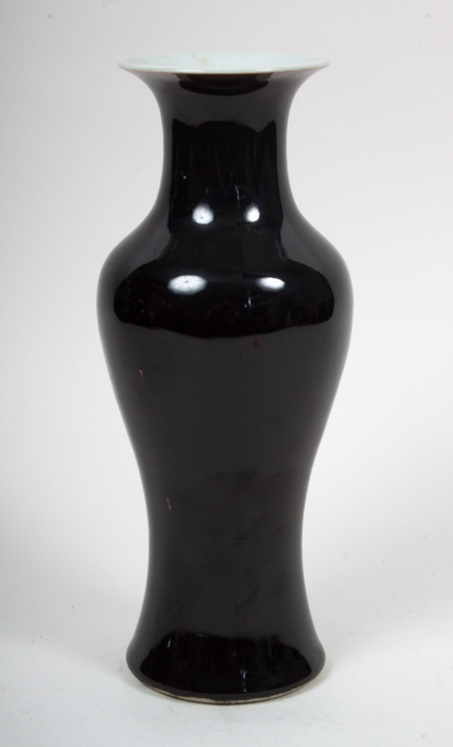 Appraisal: Chinese Famille Noir baluster vase th century in H