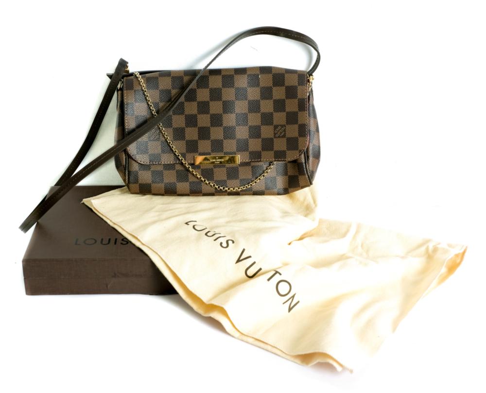 Appraisal: LOUIS VUITTON DAMIER EBENE FAVORITE MM BAGLouis Vuitton Damier Ebene