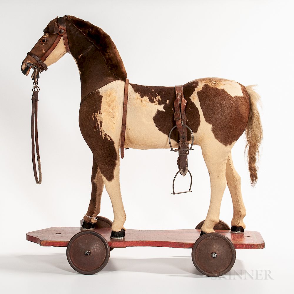 Appraisal: Large Horse Pull Toy Large Horse Pull Toy America late