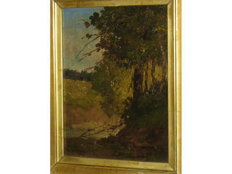 Appraisal: PAUL E HARNEY AMERICAN - Landscape with foreground trees oil