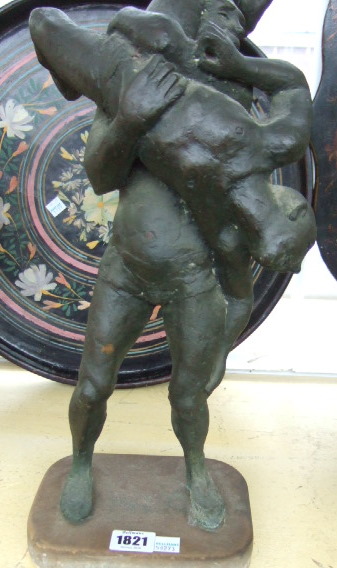 Appraisal: Catharni Stern Wrestlers bronze cm