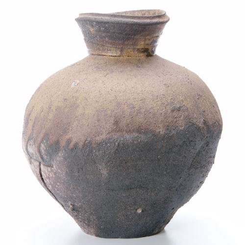 Appraisal: PAUL CHALEFF Bulbous vase with clay protrusions holes and split