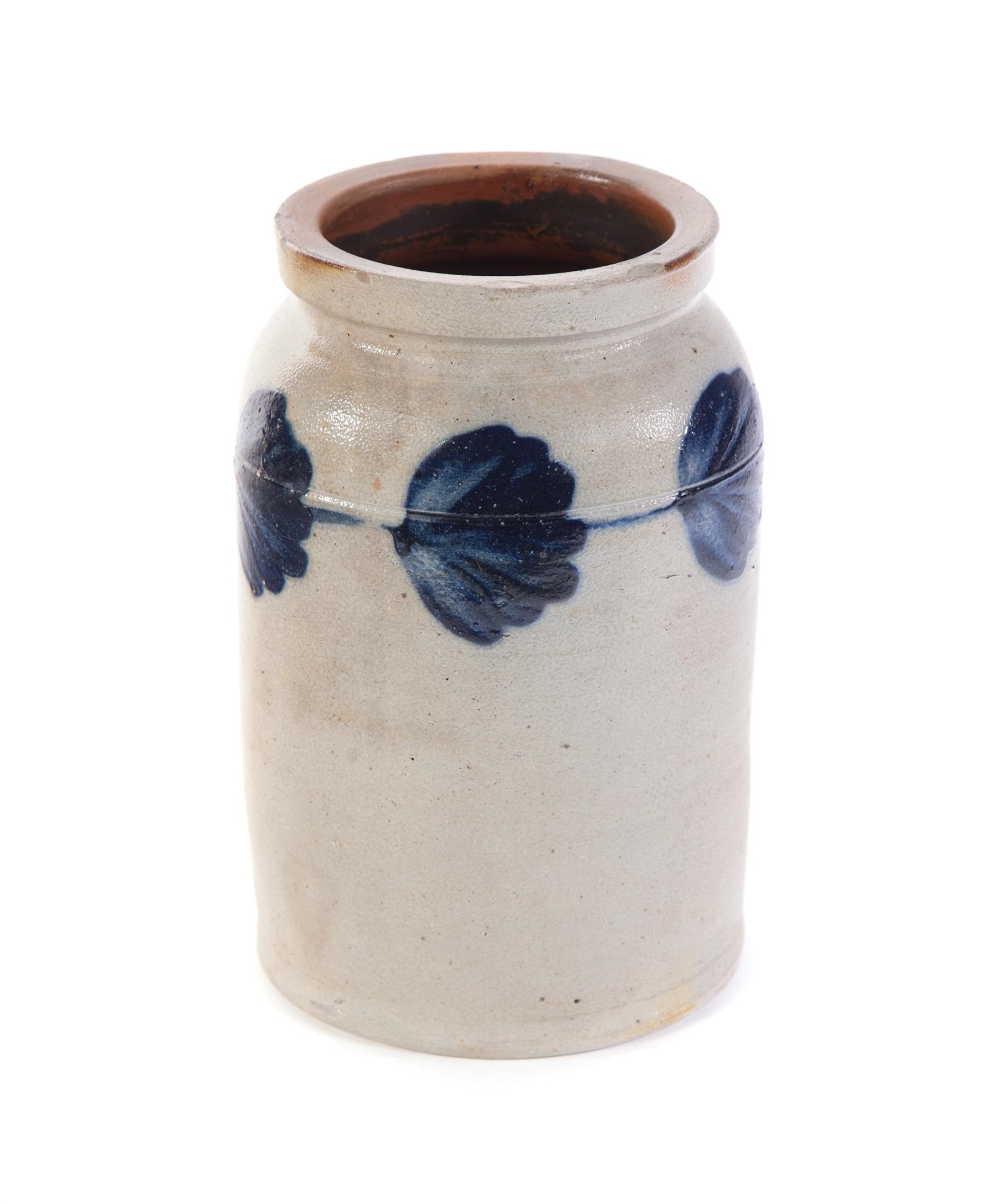 Appraisal: AMERICAN STONEWARE CANNING JAR Attributed to Remney Philadelphia mid th