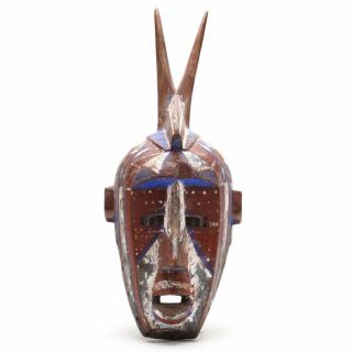 Appraisal: Burkina Faso Bobo Ceremonial Horned Mask carved wood painted in