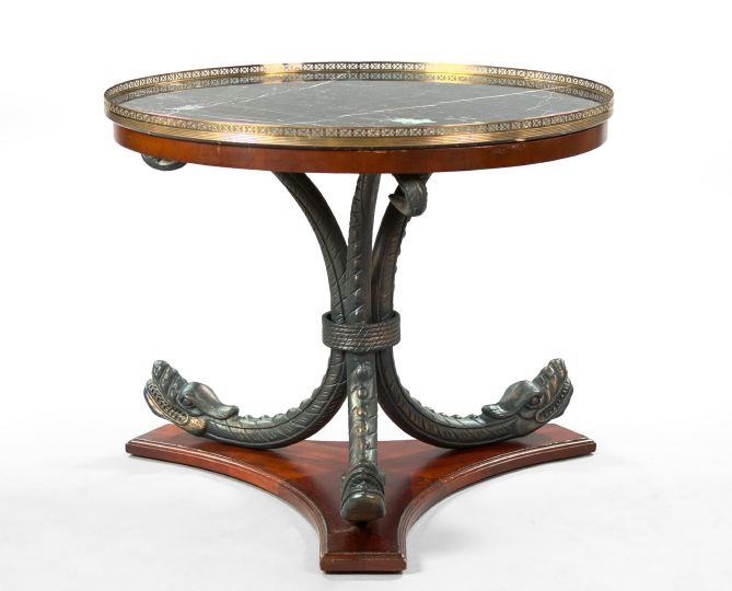 Appraisal: Empire-Style Mahogany and Marble-Top Center Table early th century the