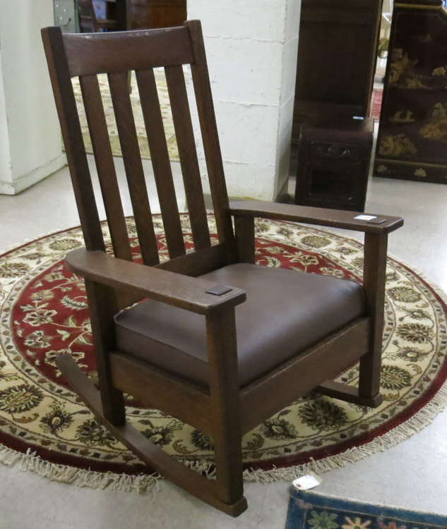 Appraisal: STICKLEY CRAFTSMAN OAK ROCKER Stickley Brothers Grand Rapids Michigan c