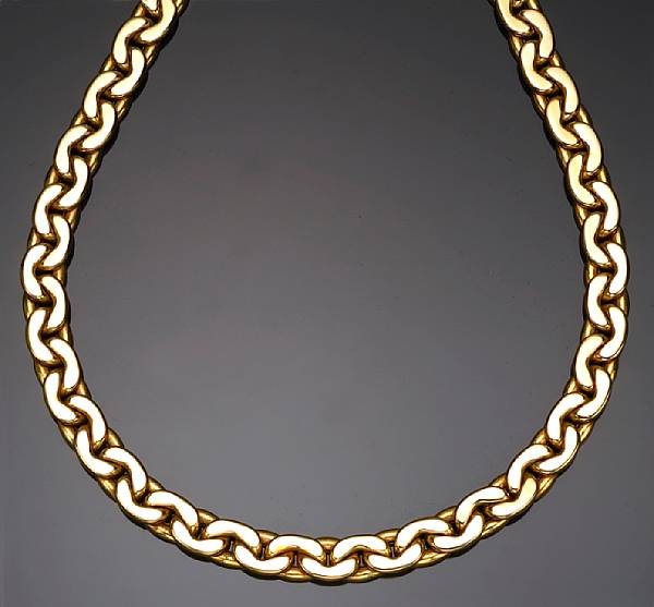 Appraisal: An eighteen karat gold link necklace Tiffany amp Co signed