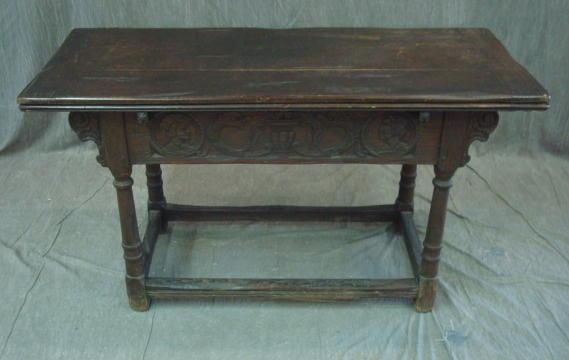 Appraisal: Italian Highly Carved th Cent Flip Top Table From a