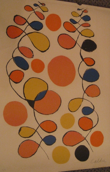 Appraisal: ALEXANDER CALDER Composition with Spiral and Spheres Color lithograph on