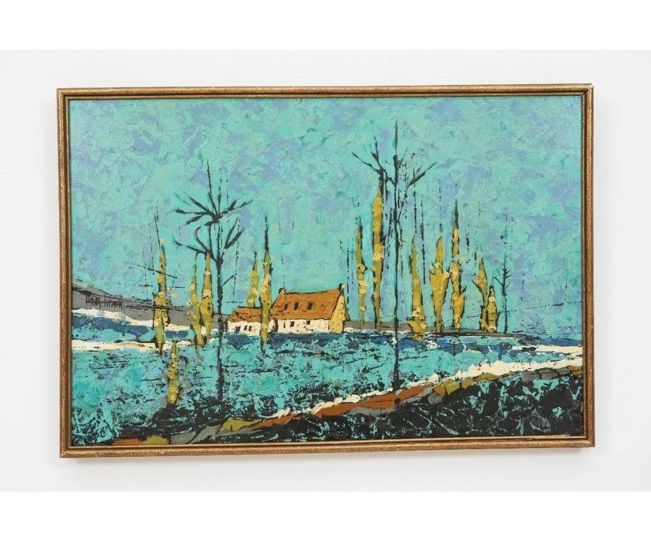 Appraisal: Harry Dunn - PA oil on wood panel night time