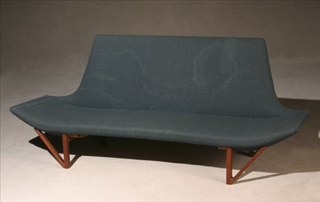 Appraisal: Danish Modern Teak Sofa Designed by Edvard Kindt-Larsen Manufactured by