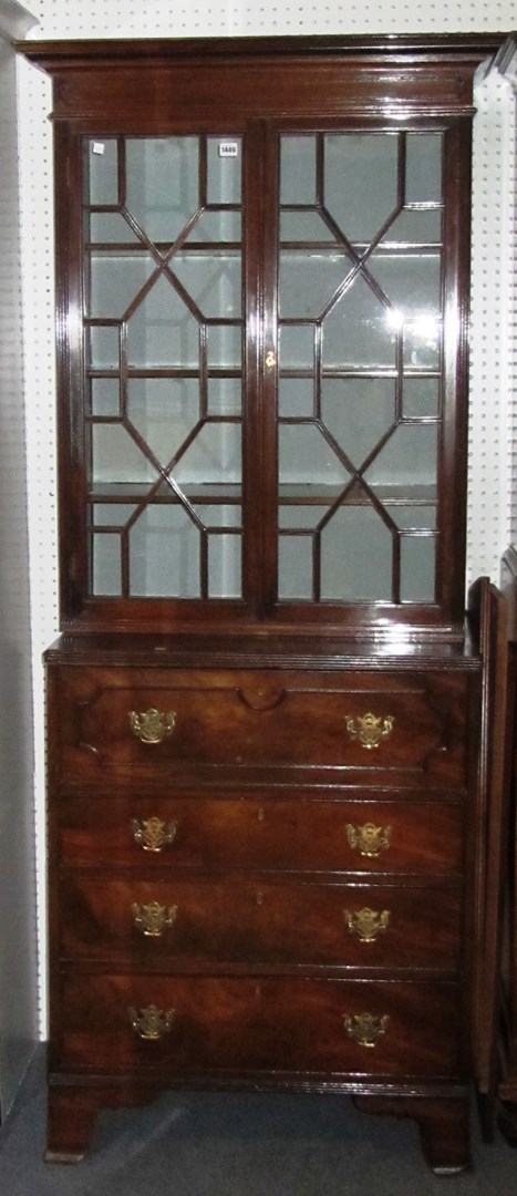 Appraisal: A made up George III and later mahogany secretaire chest