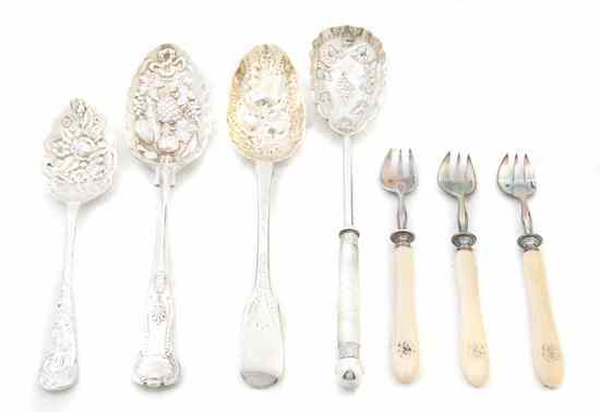 Appraisal: A Pair of English Silver Berry Spoons John Hawkins London