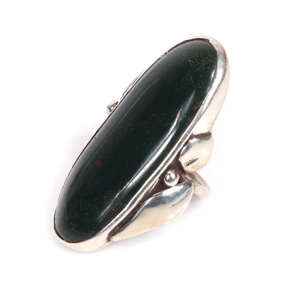 Appraisal: MILDRED BALL AMERICAN MODERNIST STERLING SILVER RING WITH LARGE OVAL