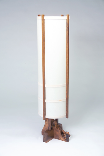 Appraisal: GEORGE NAKASHIMA Kent Hall floor lamp of mixed woods rosewood