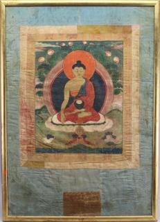 Appraisal: Antique Tibetan Thangka Antique Tibetan Thangka Overall Size x in