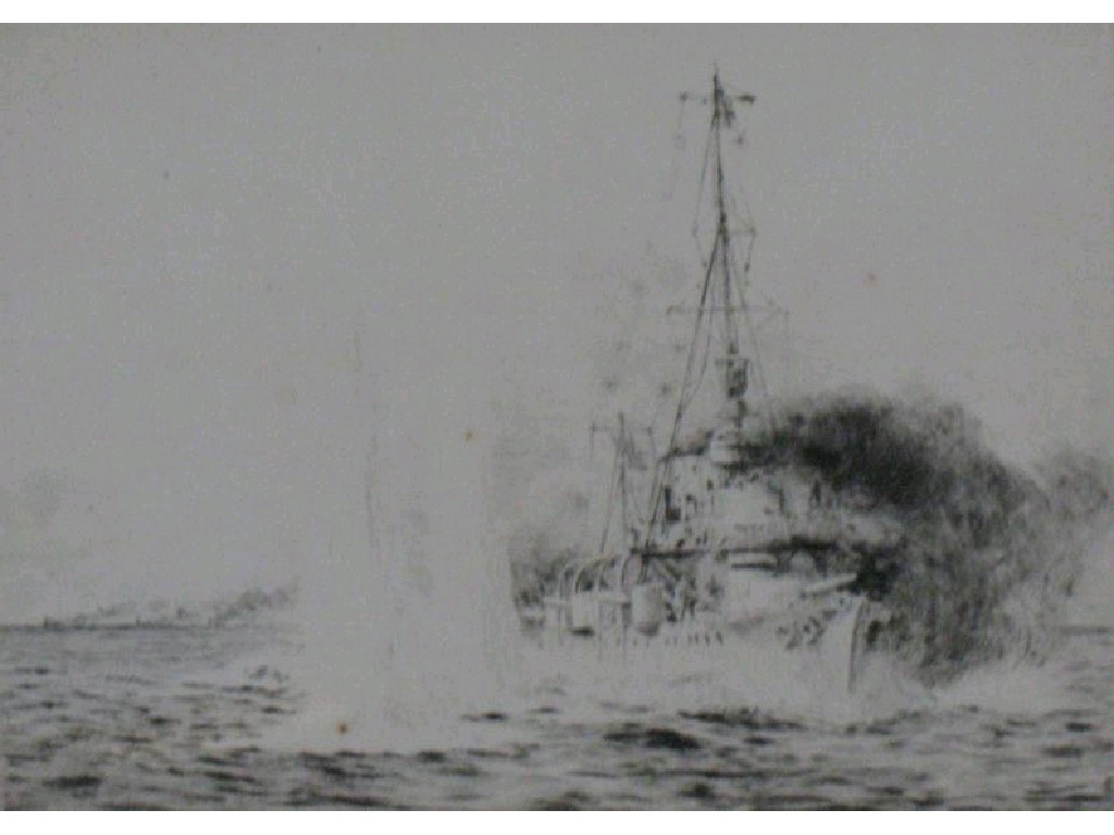 Appraisal: WILLIAM LIONEL WYLLIE A naval frigate under fire signed in