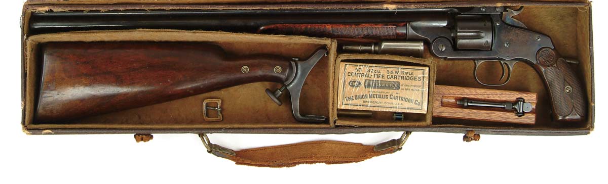 Appraisal: VERY RARE CASED SMITH WESSON REVOLVING RIFLE Cal S W