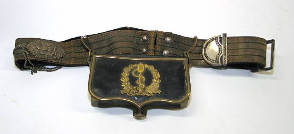 Appraisal: An assembled continental cartridge pouch and shoulder belt Comprising a