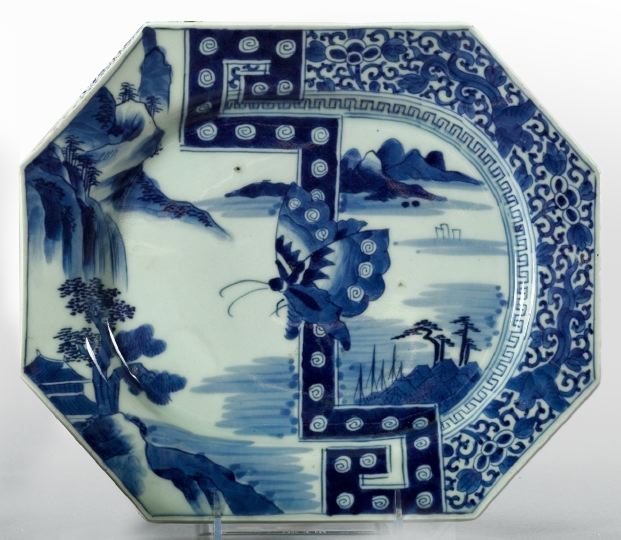 Appraisal: Japanese Meiji Blue and White Porcelain Grilled Meats Platter fourth