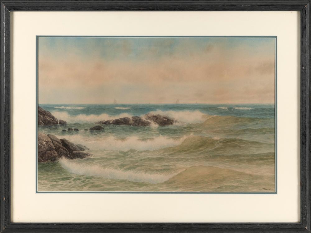 Appraisal: GEORGE HOWELL GAY NEW YORK WISCONSIN - CRASHING WAVES WATERCOLOR