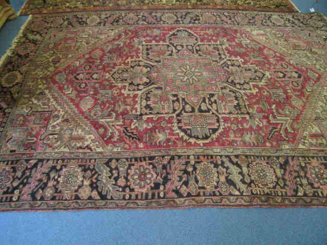 Appraisal: Heriz Persian Handmade Room Size Rug elaborate central medallion geometrics