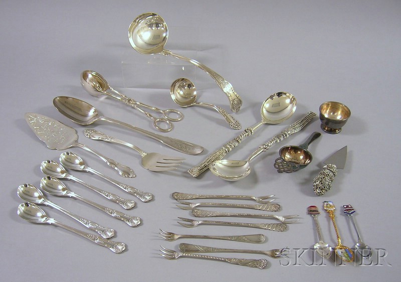 Appraisal: Group of Silver Plated Flatware and Serving Pieces including a