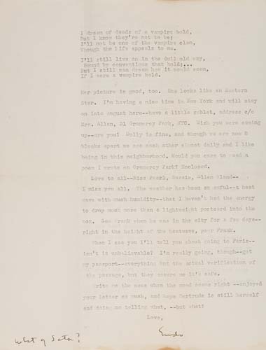 Appraisal: WITH AN ORIGINAL POEM WELTY EUDORA Typed Letter Signed Eudo