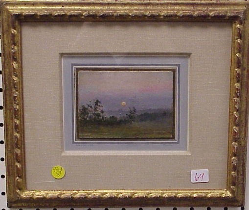 Appraisal: Leonard Ochtman Connecticut - oil on board sunrise over trees