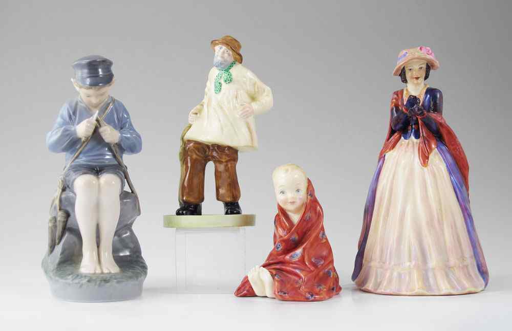 Appraisal: ESTATE LOT OF PORCELAIN FIGURINES To include Royal Copenhagen BOY