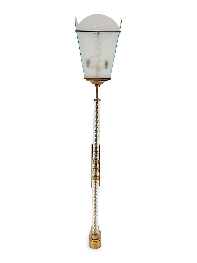 Appraisal: Archimede Seguso Attribution Italian - Wall Mounted Floor Lamp Archimede