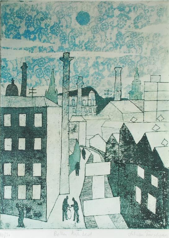 Appraisal: JULIAN TREVELYAN ARTIST SIGNED LITHOGRAPHIC PRINT Bolton High Level x