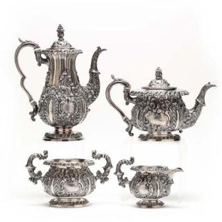 Appraisal: A George III Silver Tea Coffee Service mark of John