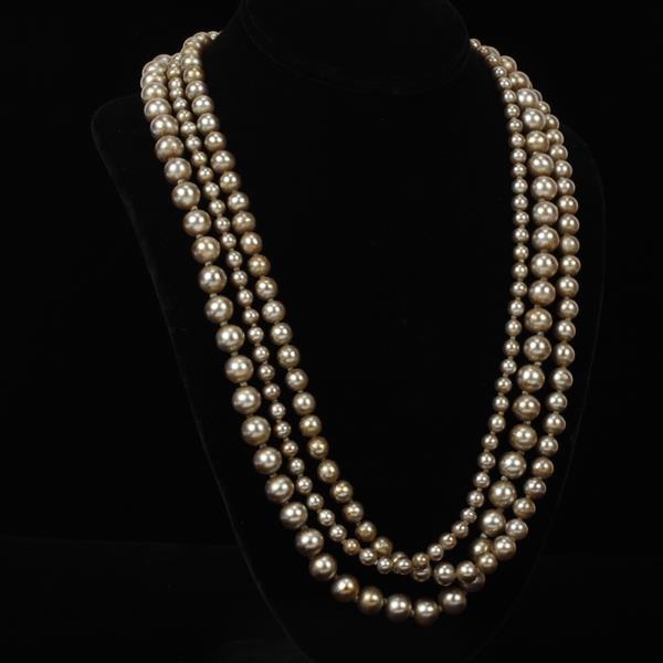 Appraisal: Miriam Haskell strand faux champagne pearl necklace