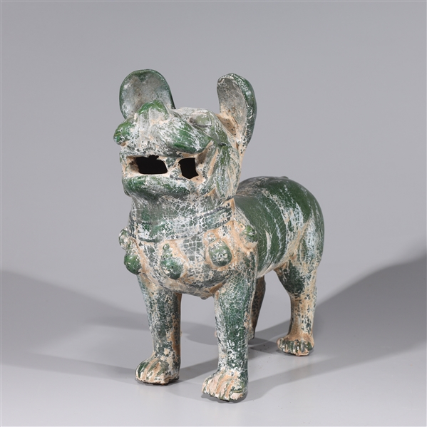 Appraisal: Chinese green glazed ceramic dog some ware some losses some