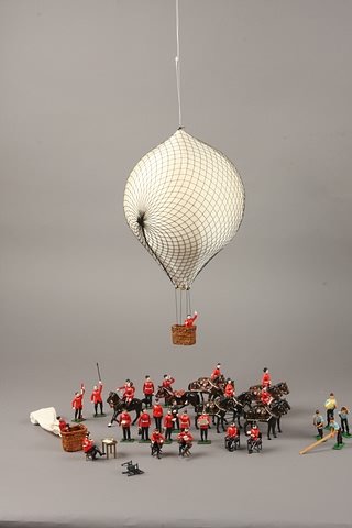 Appraisal: An exceptional lot of metal figures and balloons representing British