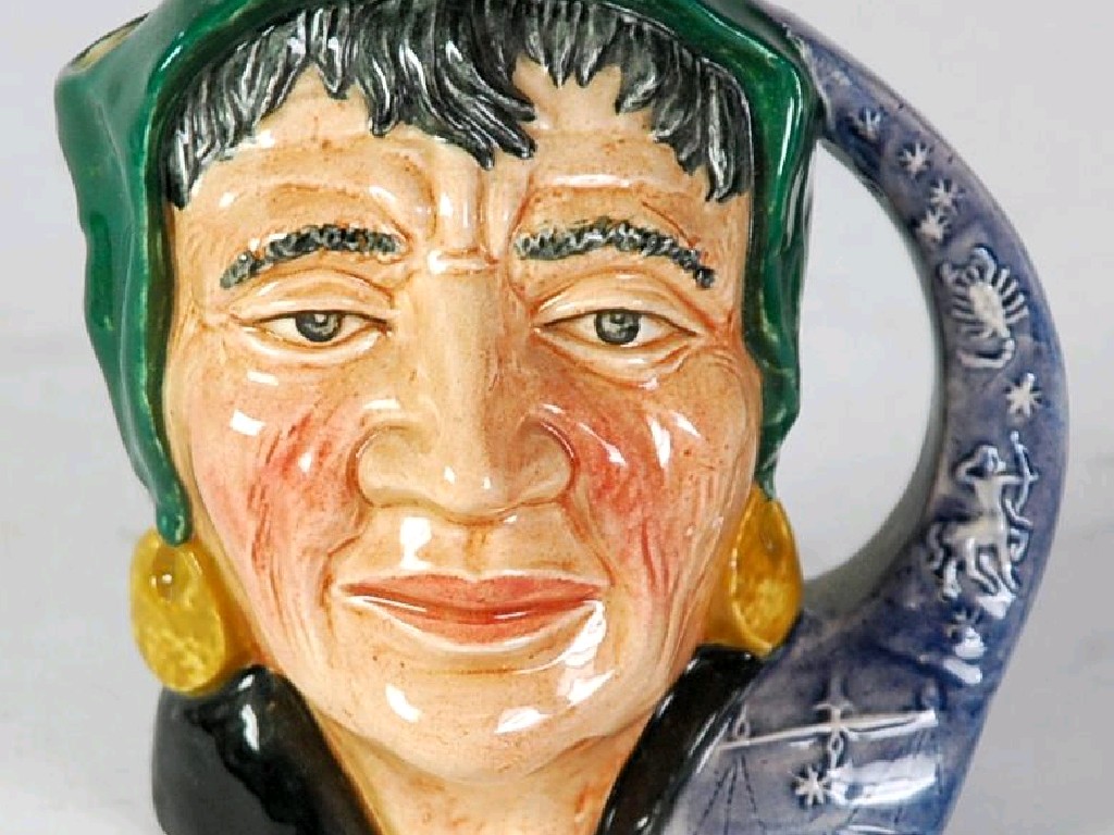 Appraisal: SMALL ROYAL DOULTON POTTERY CHARACTER JUG 'THE FORTUNE TELLER' D