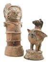 Appraisal: LG RED CLAY MAYAN FIGURES - Late Colima Period including